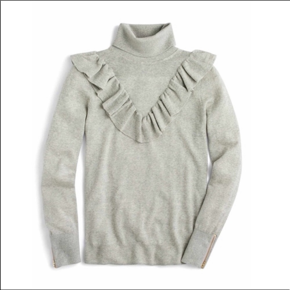 J. Crew Ruffle Turtleneck Sweater, XXS